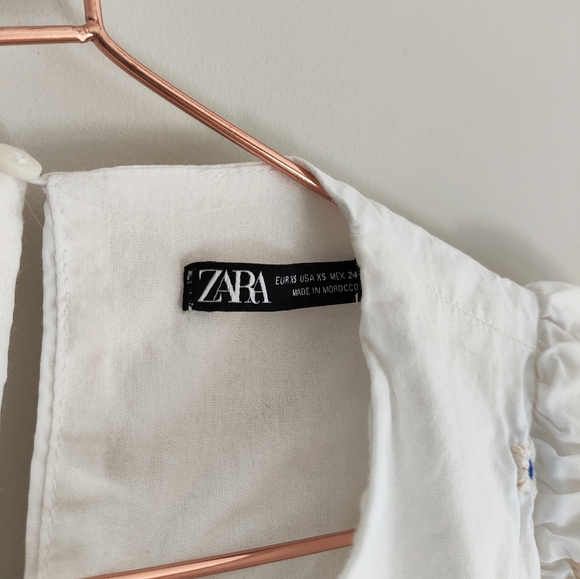 Zara cotton cropped flower top - Picture 8 of 9